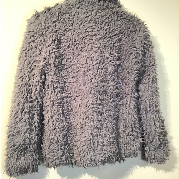 Grey cozy and soft teddy bear Sherpa faux fur coat - Picture 7 of 15
